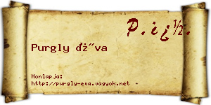Purgly Éva névjegykártya